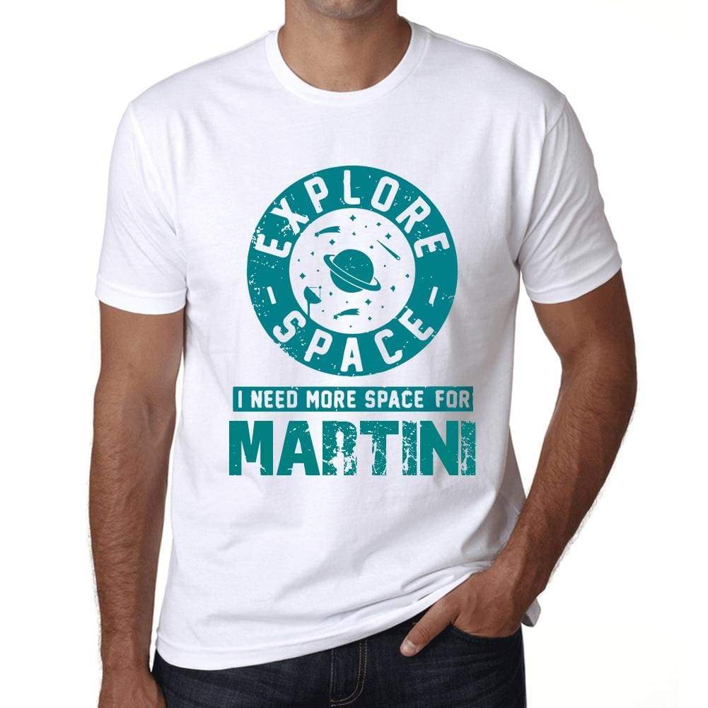 Mens Vintage Tee Shirt Graphic T Shirt I Need More Space For Martini White - White / Xs / Cotton - T-Shirt
