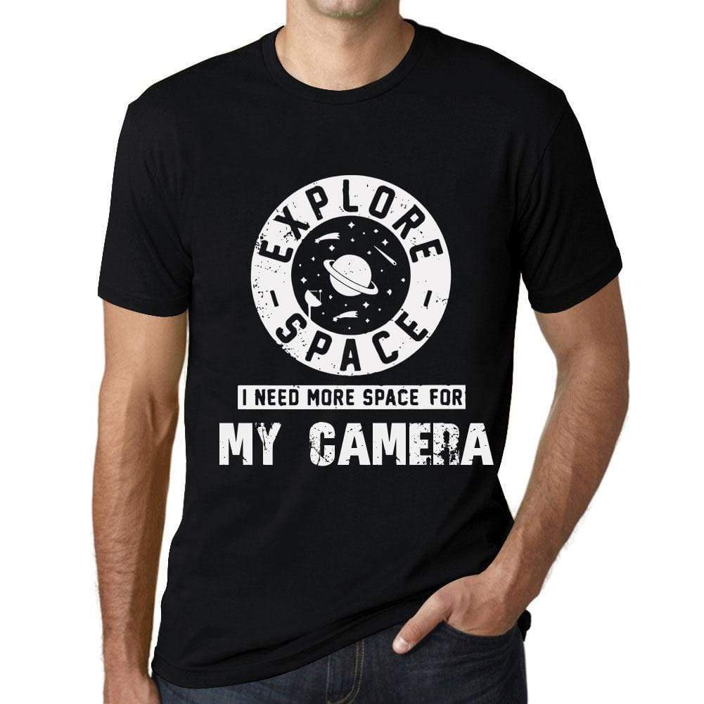 Mens Vintage Tee Shirt Graphic T Shirt I Need More Space For My Camera Deep Black White Text - Deep Black / Xs / Cotton - T-Shirt