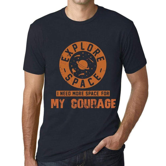 Men’s Vintage Tee Shirt <span>Graphic</span> T shirt I Need More Space For MY COURAGE Navy - ULTRABASIC