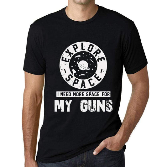 Mens Vintage Tee Shirt Graphic T Shirt I Need More Space For My Guns Deep Black White Text - Deep Black / Xs / Cotton - T-Shirt