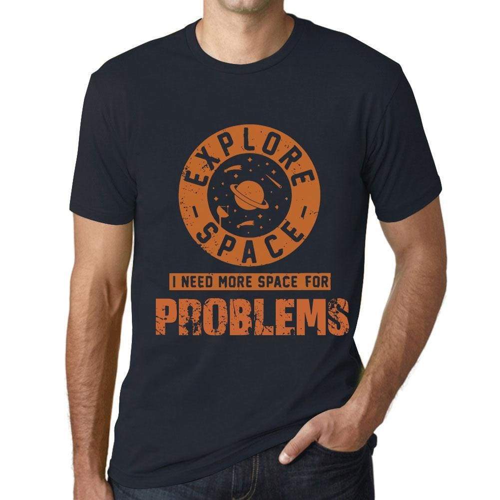 Mens Vintage Tee Shirt Graphic T Shirt I Need More Space For Problems Navy - Navy / Xs / Cotton - T-Shirt