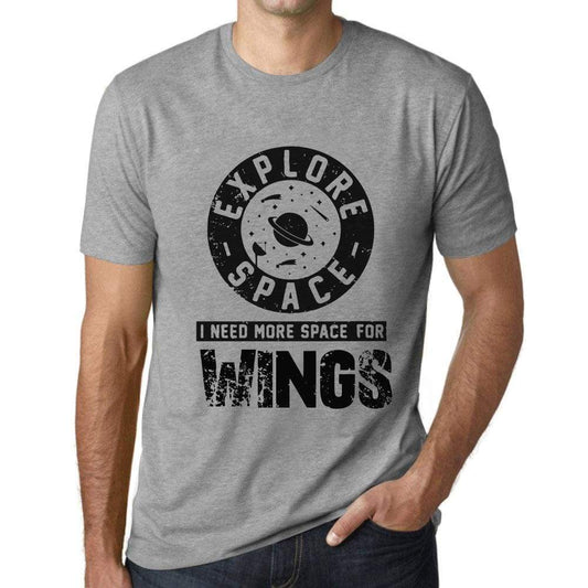 Mens Vintage Tee Shirt Graphic T Shirt I Need More Space For Wings Grey Marl - Grey Marl / Xs / Cotton - T-Shirt