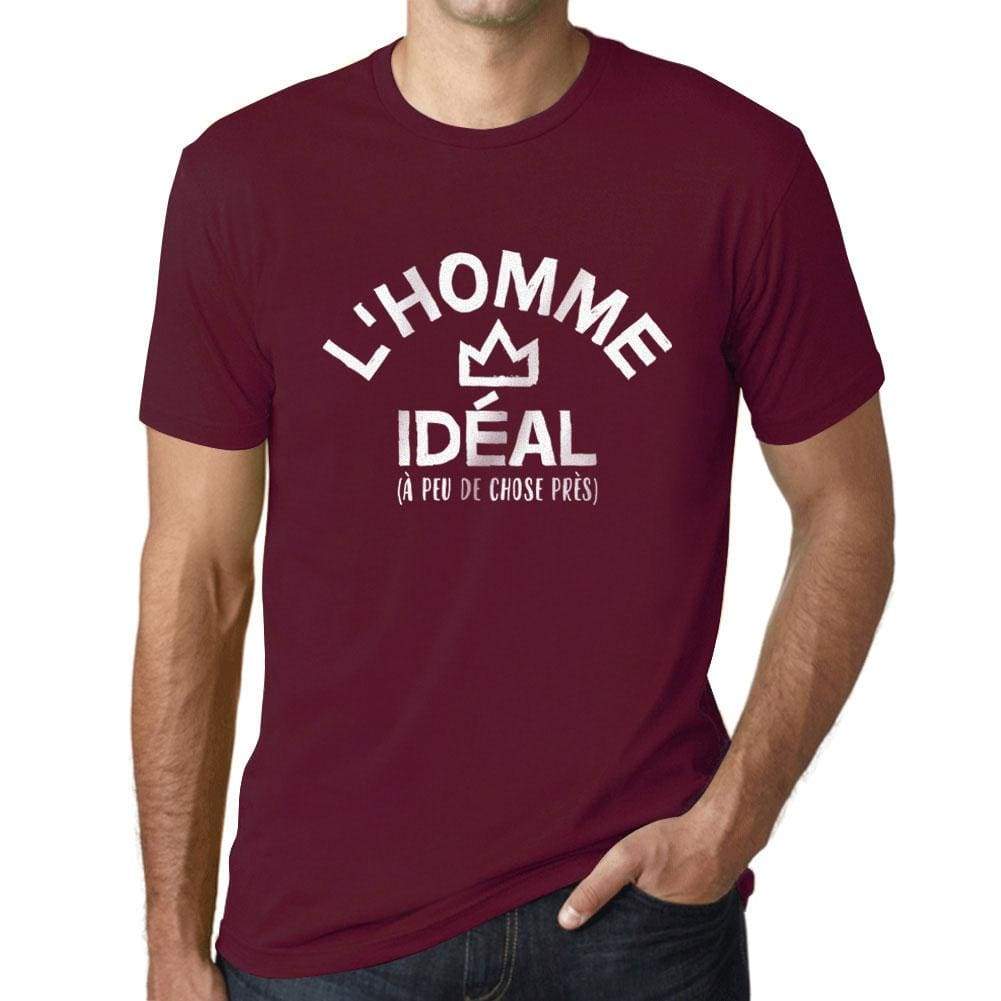 Mens Vintage Tee Shirt Graphic T Shirt Lhomme Ideal Burgundy - Burgundy / Xs / Cotton - T-Shirt