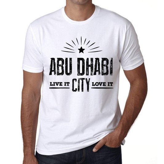 Mens Vintage Tee Shirt Graphic T Shirt Live It Love It Abu Dhabi White - White / Xs / Cotton - T-Shirt