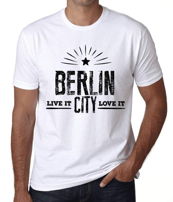 Tage en risiko hoppe Misvisende Men's Vintage Tee Shirt Graphic T shirt Live It Love It BERLIN White White  / S | affordable organic t-shirts beautiful designs