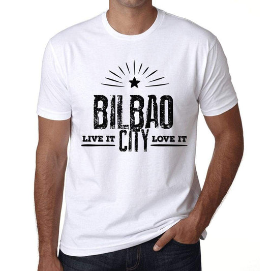 Mens Vintage Tee Shirt Graphic T Shirt Live It Love It Bilbao White - White / Xs / Cotton - T-Shirt
