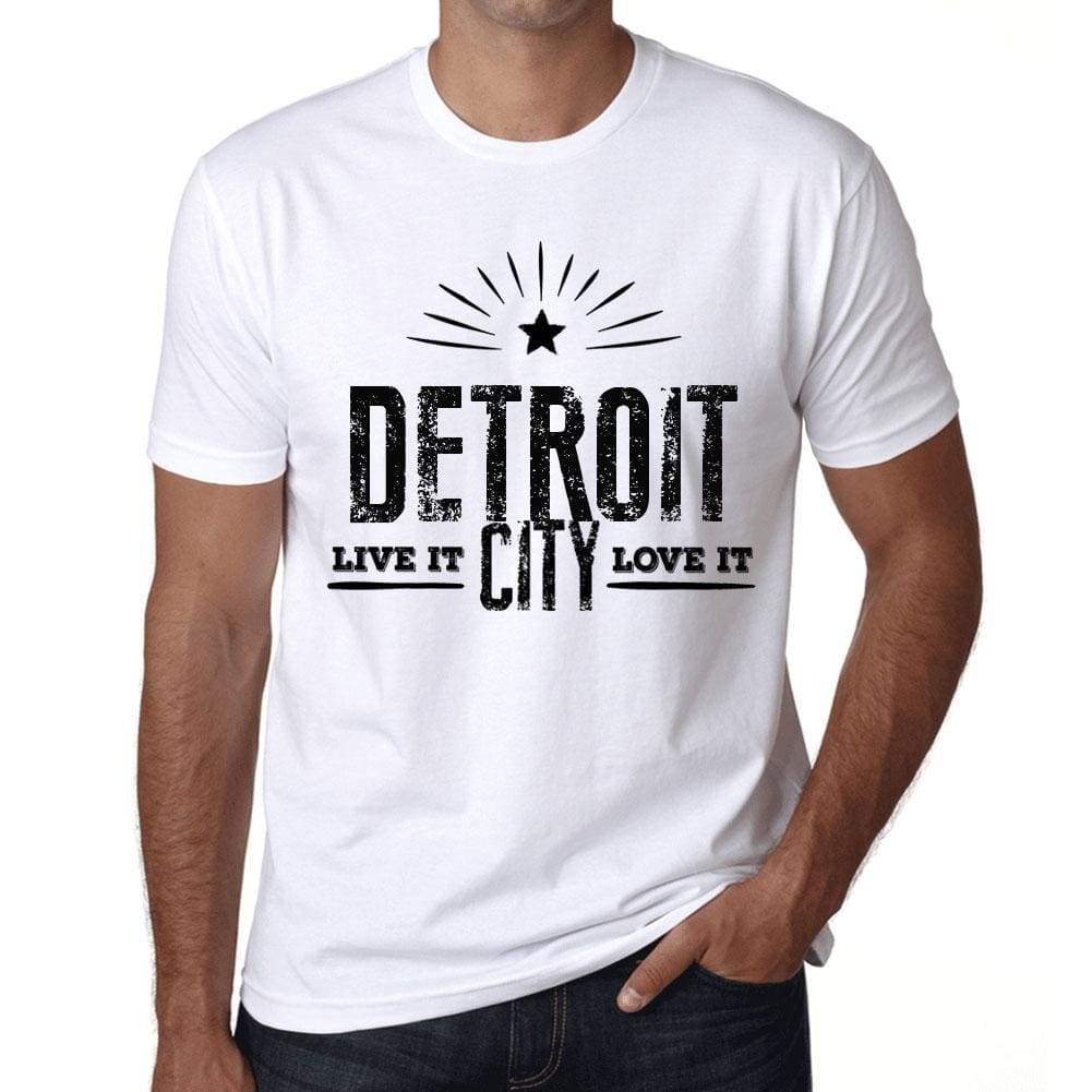 Mens Vintage Tee Shirt Graphic T Shirt Live It Love It Detroit White - White / Xs / Cotton - T-Shirt