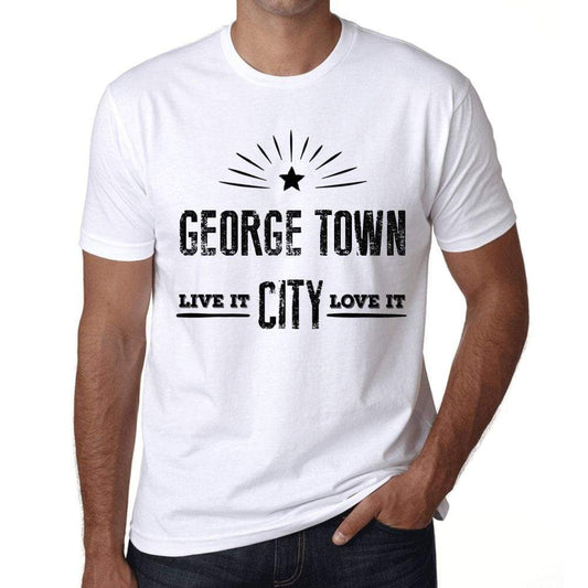 Mens Vintage Tee Shirt Graphic T Shirt Live It Love It George Town White - White / Xs / Cotton - T-Shirt