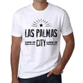 Men's Vintage Tee Shirt Graphic T shirt Live It Love It LAS PALMAS White