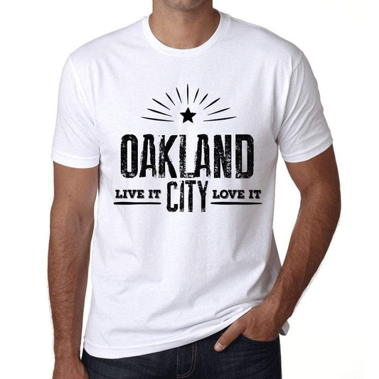 Mens Vintage Tee Shirt Graphic T Shirt Live It Love It Oakland White - White / Xs / Cotton - T-Shirt
