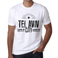 Men's Vintage Tee Shirt Graphic T shirt Live It Love It TEL AVIV White