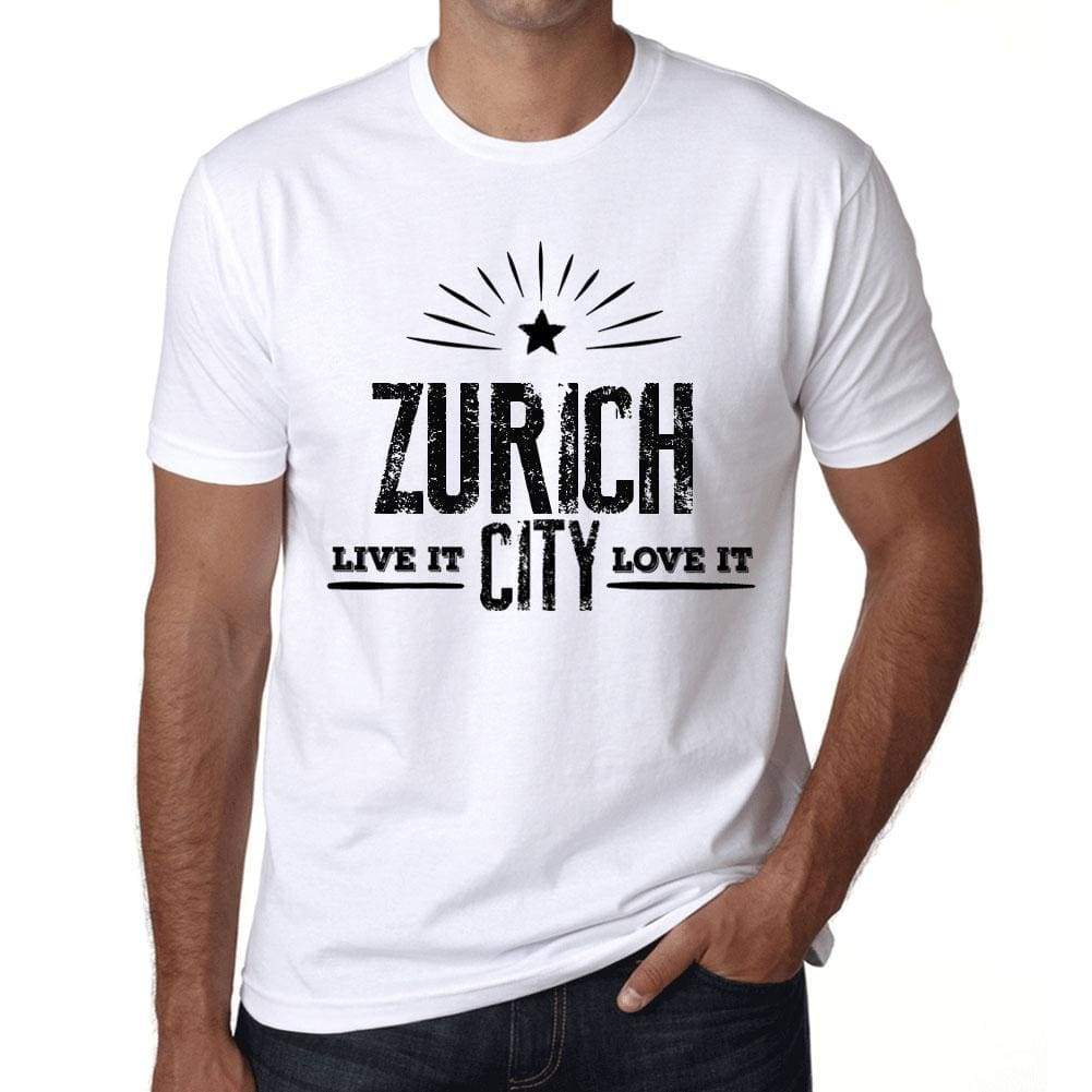 Mens Vintage Tee Shirt Graphic T Shirt Live It Love It Zurich White - White / Xs / Cotton - T-Shirt