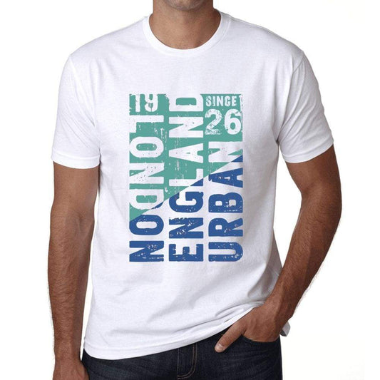 Mens Vintage Tee Shirt Graphic T Shirt London Since 26 White - White / Xs / Cotton - T-Shirt