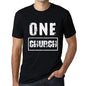 Men’s Vintage Tee Shirt <span>Graphic</span> T shirt One CHURCH Deep Black - ULTRABASIC