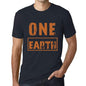 Mens Vintage Tee Shirt Graphic T Shirt One Earth Navy - Navy / Xs / Cotton - T-Shirt