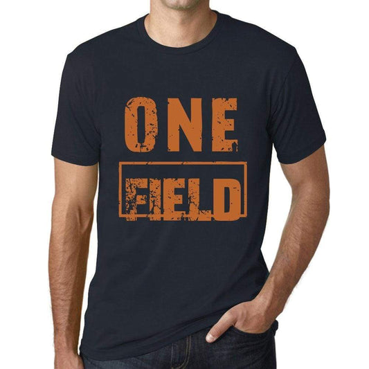 Mens Vintage Tee Shirt Graphic T Shirt One Field Navy - Navy / Xs / Cotton - T-Shirt