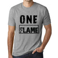 Men's Vintage Tee Shirt Graphic T shirt One FLAME Grey Marl