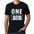 Men's Vintage Tee Shirt Graphic T shirt One GOD Deep Black