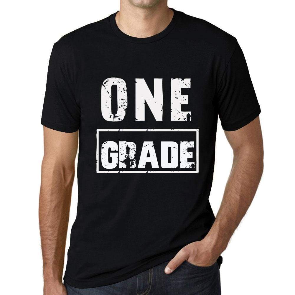 Mens Vintage Tee Shirt Graphic T Shirt One Grade Deep Black - Deep Black / Xs / Cotton - T-Shirt