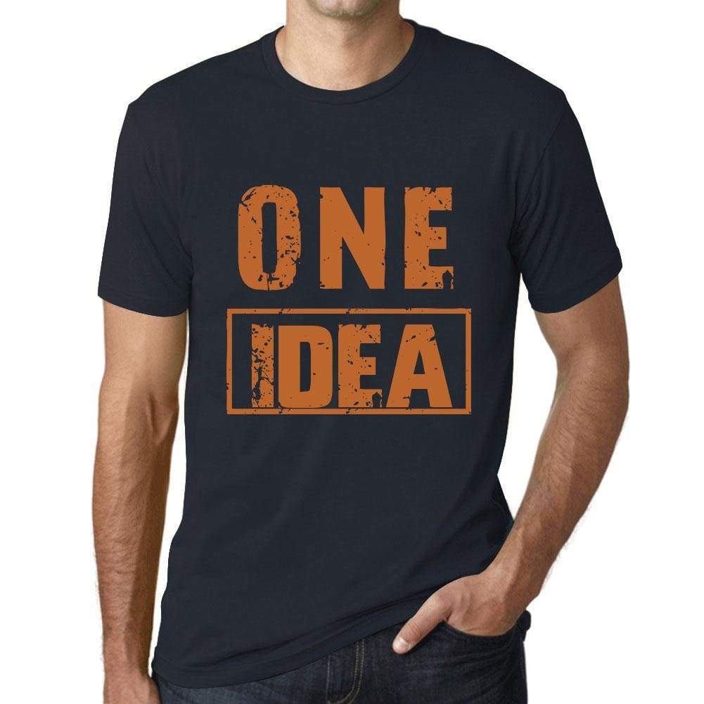Mens Vintage Tee Shirt Graphic T Shirt One Idea Navy - Navy / Xs / Cotton - T-Shirt