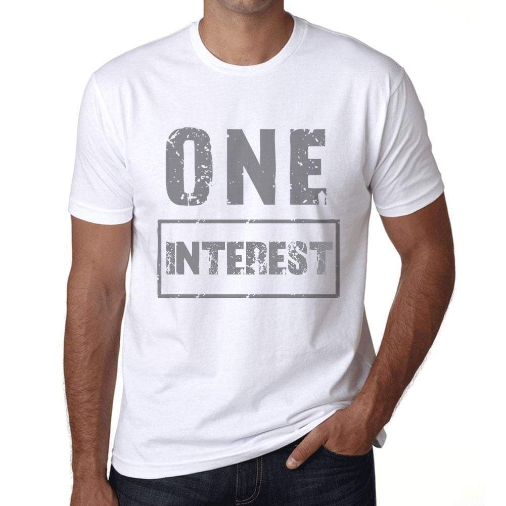 Mens Vintage Tee Shirt Graphic T Shirt One Interest White - White / Xs / Cotton - T-Shirt
