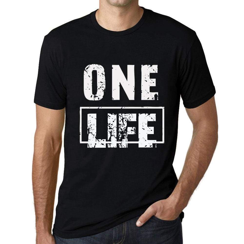 Mens Vintage Tee Shirt Graphic T Shirt One Life Deep Black - Deep Black / Xs / Cotton - T-Shirt