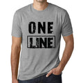Men's Vintage Tee Shirt Graphic T shirt One LINE Grey Marl