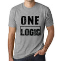 Men's Vintage Tee Shirt Graphic T shirt One LOGIC Grey Marl
