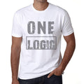 Men's Vintage Tee Shirt Graphic T shirt One LOGIC White