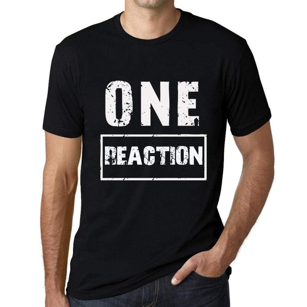 Mens Vintage Tee Shirt Graphic T Shirt One Reaction Deep Black - Deep Black / Xs / Cotton - T-Shirt