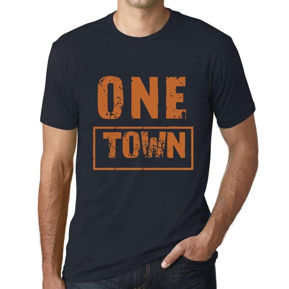 Mens Vintage Tee Shirt Graphic T Shirt One Town Navy - Navy / Xs / Cotton - T-Shirt