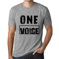 Men's Vintage Tee Shirt Graphic T shirt One VOICE Grey Marl