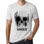 Mens Vintage Tee Shirt Graphic T Shirt Skull Anger Vintage White - Vintage White / Xs / Cotton - T-Shirt