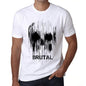 Mens Vintage Tee Shirt Graphic T Shirt Skull Brutal White - White / Xs / Cotton - T-Shirt