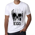 Men's Vintage Tee Shirt Graphic T shirt Skull EGO White