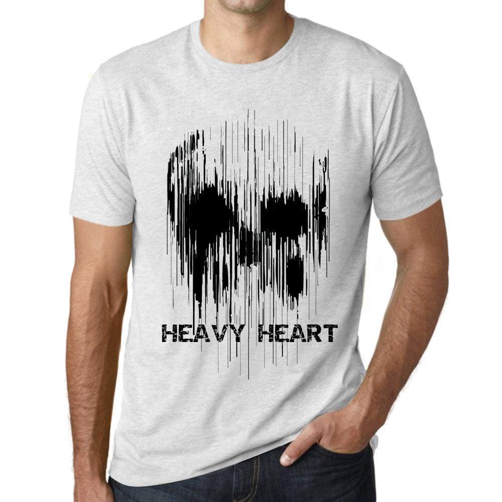 Mens Vintage Tee Shirt Graphic T Shirt Skull Heavy Heart Vintage White - Vintage White / Xs / Cotton - T-Shirt