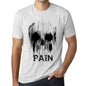 Mens Vintage Tee Shirt Graphic T Shirt Skull Pain Vintage White - Vintage White / Xs / Cotton - T-Shirt