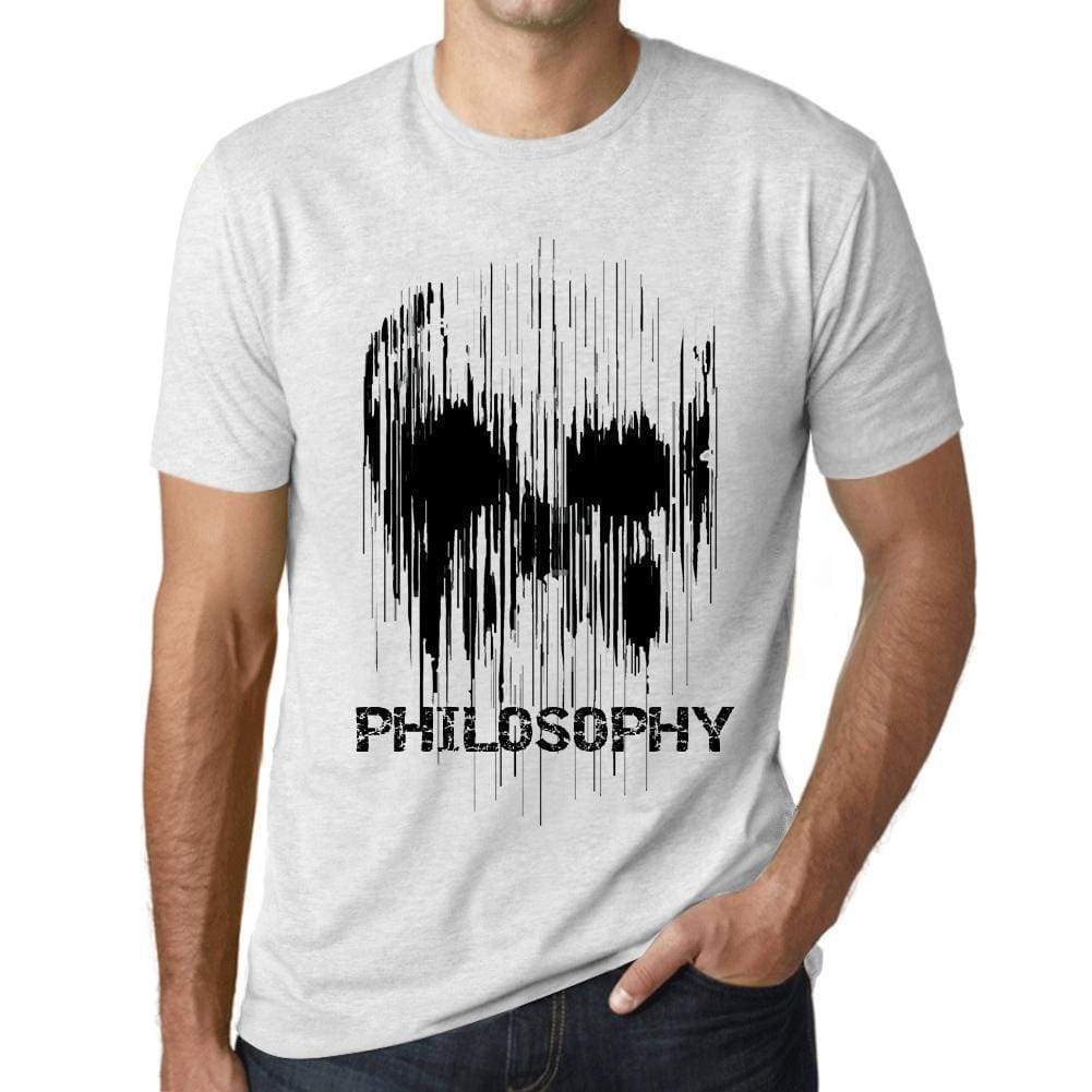Mens Vintage Tee Shirt Graphic T Shirt Skull Philosophy Vintage White - Vintage White / Xs / Cotton - T-Shirt