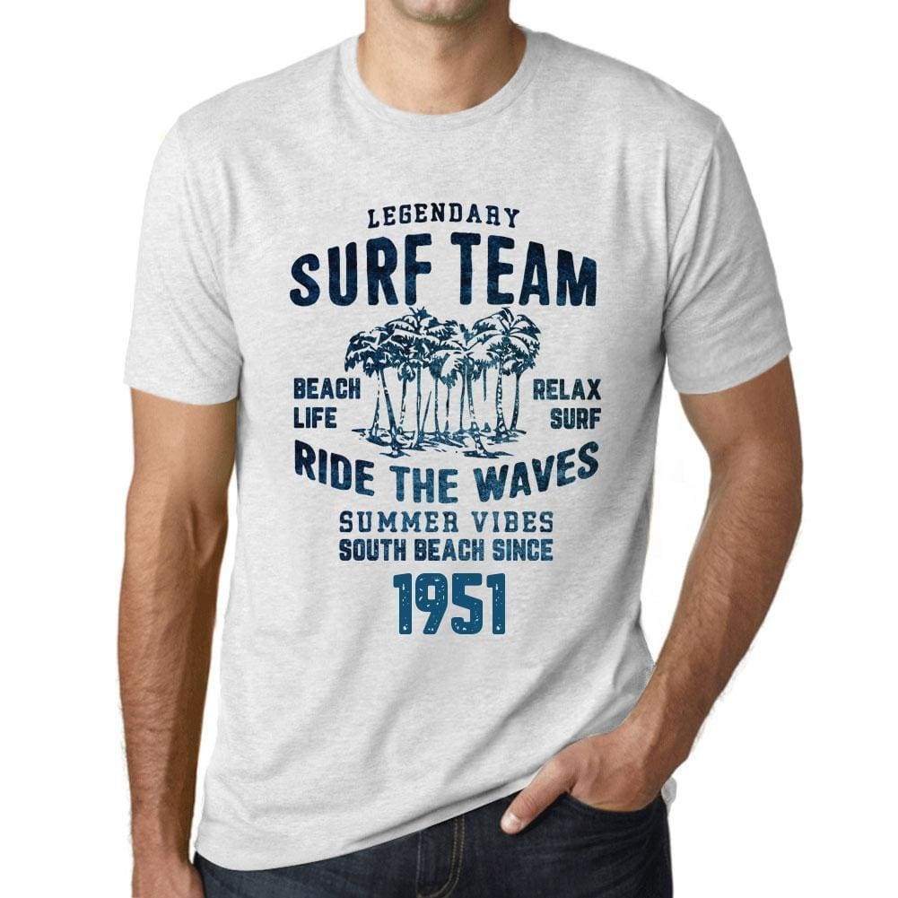 Mens Vintage Tee Shirt Graphic T Shirt Surf Team 1951 Vintage White - Vintage White / Xs / Cotton - T-Shirt