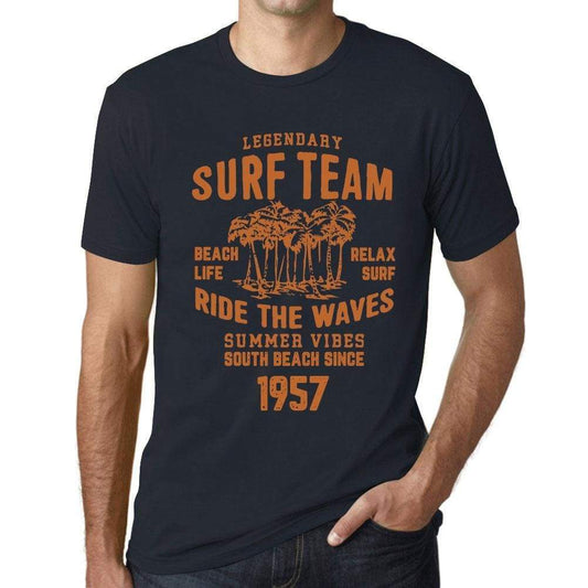 Mens Vintage Tee Shirt Graphic T Shirt Surf Team 1957 Navy - Navy / Xs / Cotton - T-Shirt