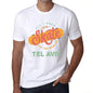 Mens Vintage Tee Shirt Graphic T Shirt Tel Aviv White - White / Xs / Cotton - T-Shirt