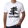 Men's Vintage Tee Shirt Graphic T shirt Time For New Advantures Stuttgart White