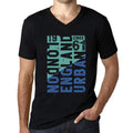 Men's Vintage Tee Shirt Graphic T shirt V Neck London Since 61 Deep Black