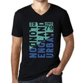 Men's Vintage Tee Shirt Graphic T shirt V Neck London Since 79 Deep Black