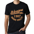 Men's Vintage Tee Shirt Graphic T shirt Warriors Since 1987 Deep Black