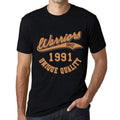 Men's Vintage Tee Shirt Graphic T shirt Warriors Since 1991 Deep Black