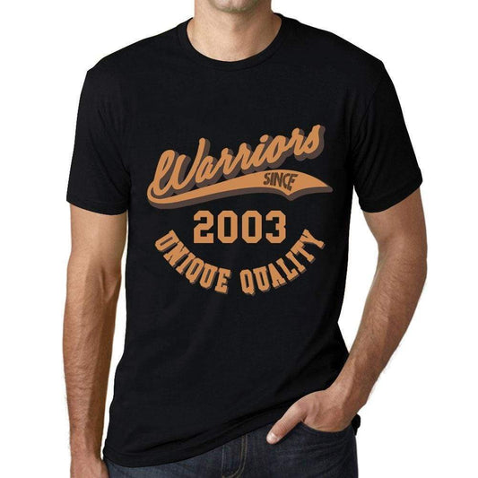 Men’s Vintage Tee Shirt <span>Graphic</span> T shirt Warriors Since 2003 Deep Black - ULTRABASIC