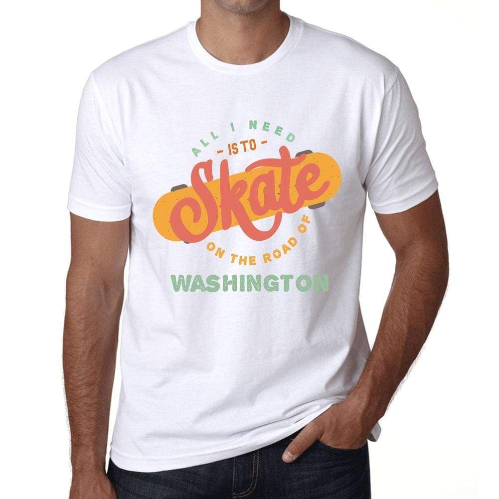 Men’s Vintage Tee Shirt <span>Graphic</span> T shirt Washington White - ULTRABASIC