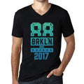 Men's Vintage Tee Shirt Graphic V-Neck T shirt Brkln Since 2017 Black