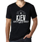 Mens Vintage Tee Shirt Graphic V-Neck T Shirt Live It Love It Kiev Deep Black - Black / S / Cotton - T-Shirt